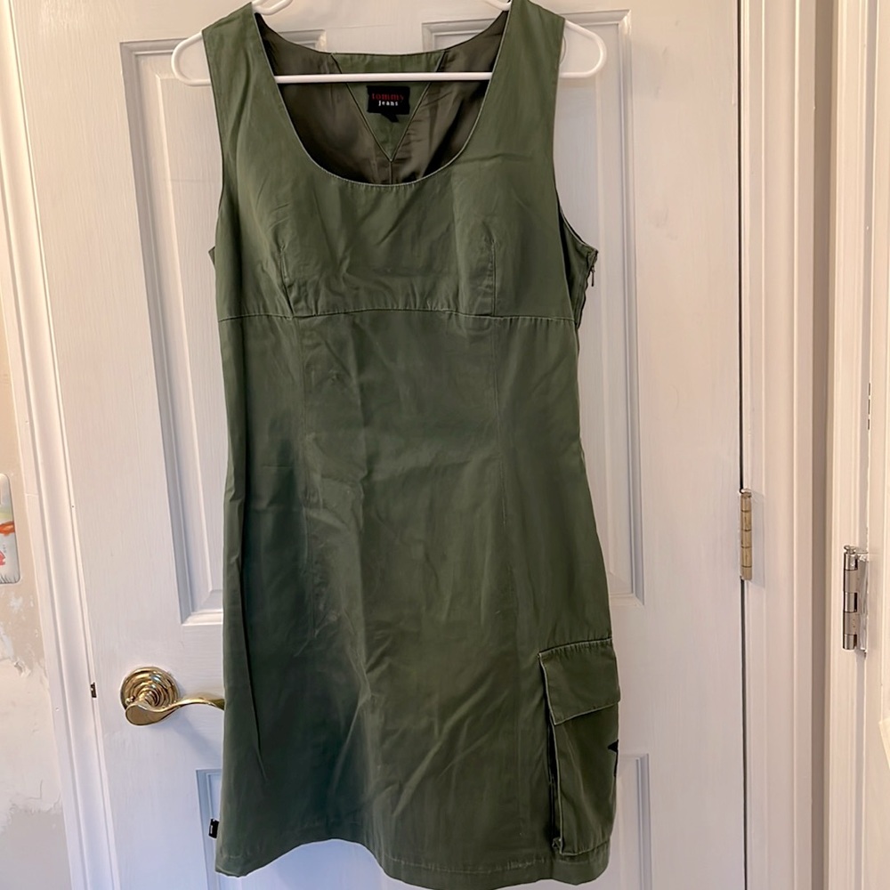 Tommy Hilfiger Olive Green Midi Dress